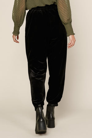 Velvet Jogger Pants Black