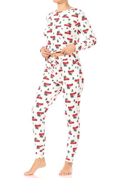 O Christmas Tree Fleece Lined Pajama Set