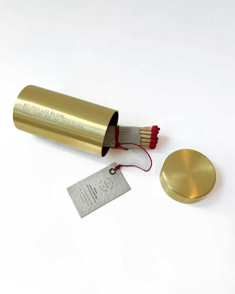 Large Brass Match Canister and Striker