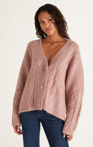 
            
                Load image into Gallery viewer, Ryleigh Cable Knit Cardigan Sweet Pink
            
        