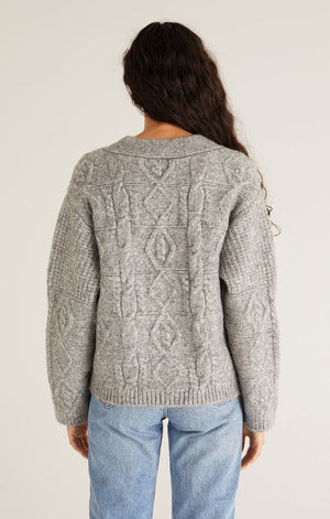 Ryleigh Cable Knit Cardigan Heather Grey