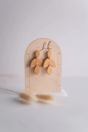 
            
                Load image into Gallery viewer, Clay Earrings Rust Leaf Dangles
            
        