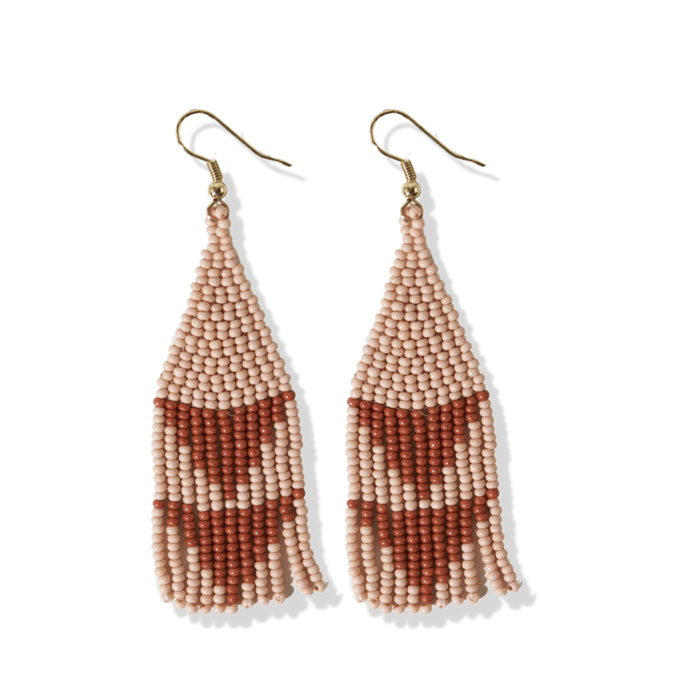 Blush with Rust Triangles Earrings