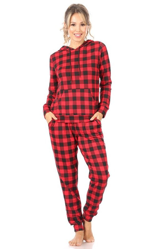 Buffalo Plaid Christmas Pajama Loungewear Set