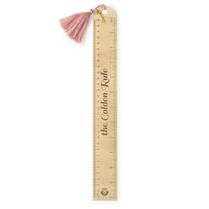 
            
                Load image into Gallery viewer, The Golden Rule - 12&amp;quot; Metal Ruler w/ Tassle &amp;amp; Charm
            
        