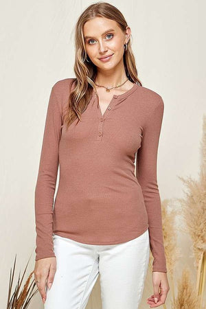 
            
                Load image into Gallery viewer, Heidi Long Sleeve Henley Cafe Creme
            
        