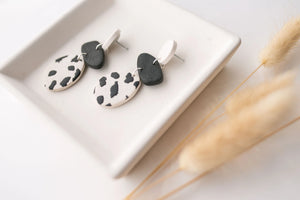 
            
                Load image into Gallery viewer, Clay Earrings Terrazzo Organic Dangles
            
        