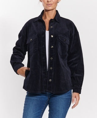 
            
                Load image into Gallery viewer, Luxe Button Up Jacket Navy
            
        