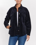 Luxe Button Up Jacket Navy