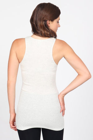 
            
                Load image into Gallery viewer, Racerback Scoop Neck Rib Tank Ivory
            
        