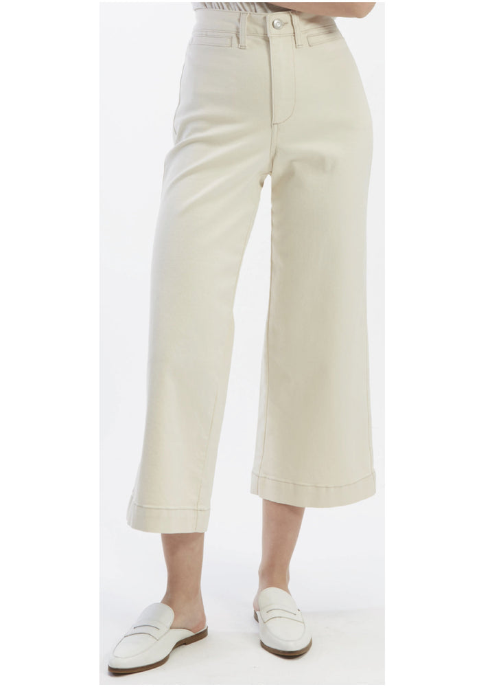
            
                Load image into Gallery viewer, High Rise Wide Leg Cropped Pant Natural
            
        