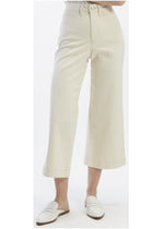 High Rise Wide Leg Cropped Pant Natural