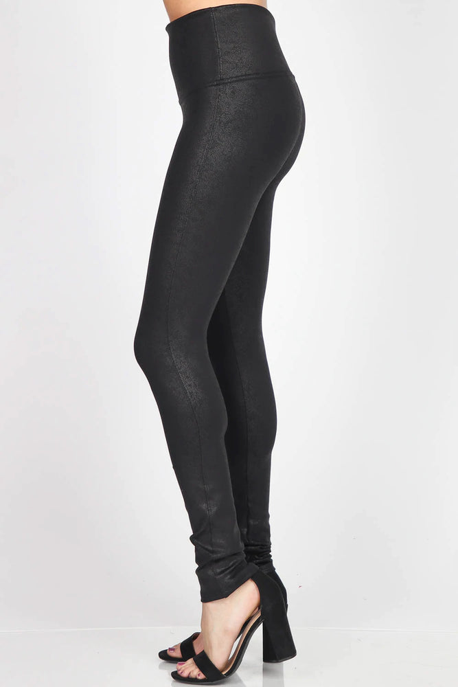 
            
                Load image into Gallery viewer, High Waist Antiqued Faux Leather Leggings
            
        
