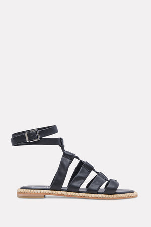Adison Ankle Strap Leather Sandals Black