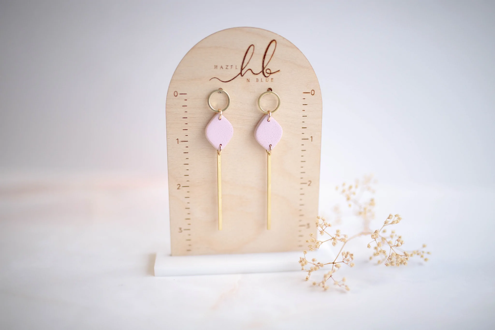 
            
                Load image into Gallery viewer, Clay Earrings Simple Dangles Blush
            
        