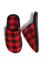 Buffalo Check Slippers Black/Red