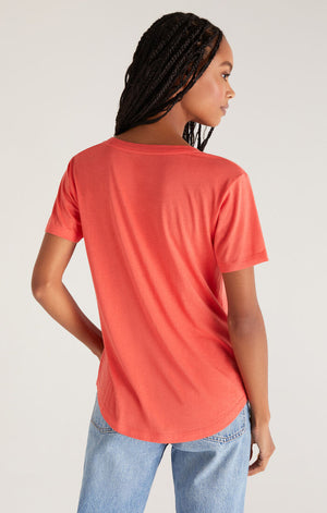
            
                Load image into Gallery viewer, Kasey Modal V Neck Tee Firecracker
            
        