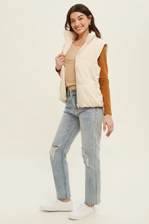 
            
                Load image into Gallery viewer, Valentina Corduroy Padded Vest w/ Pockets
            
        