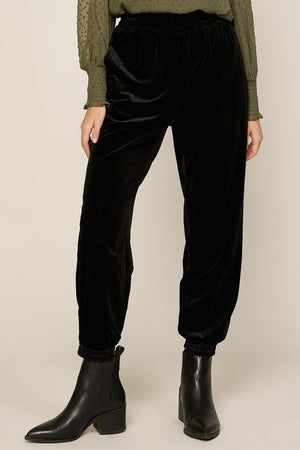 Velvet Jogger Pants Black