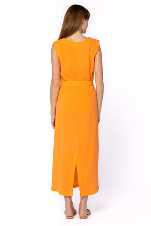 Aurelie Textured Dress Tangerine