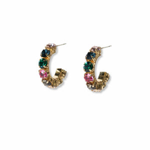 
            
                Load image into Gallery viewer, Rainbow Crystal Hoop Earrings
            
        