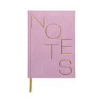 Hard Cover Suede Cloth Journal w/ Pocket Notes Lilac