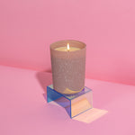 Frosted Pink White Speckled Candle Sweet Grace