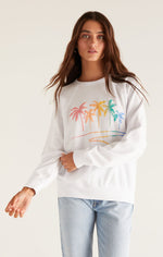Vintage Palm Sweatshirt White