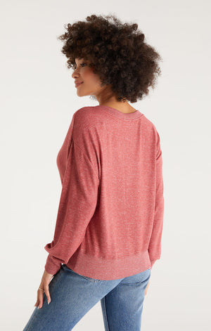 
            
                Load image into Gallery viewer, Francis Marled V-Neck Top Rouge
            
        