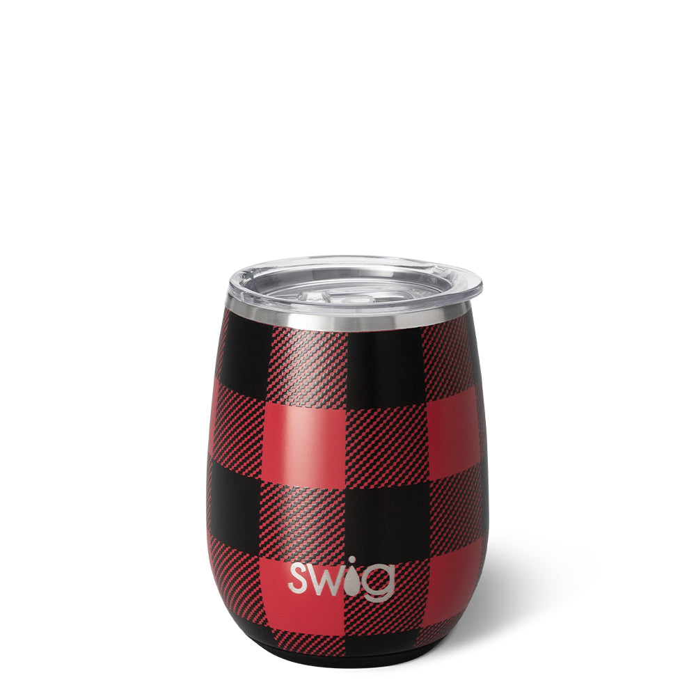 Swig 14 oz Buffalo Plaid Wine Cup