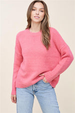 Kaylee Loose Fit Crew Neck Sweater Pink