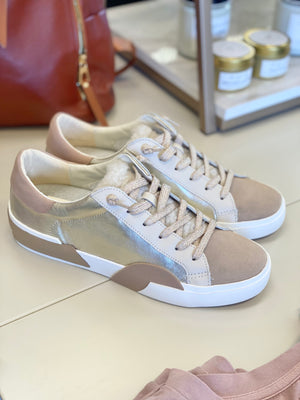 Zina Lowtop Leather Sneakers Gold